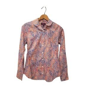 J Crew Liberty Art Fabrics Paisley Button Down Shirt Size 0 Felix Isabella Print
